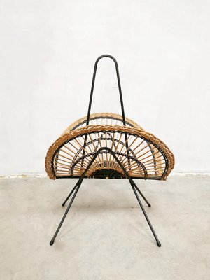 Vintage Rattan Magazine Rack, 1960s-BW-1705369