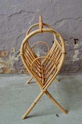 Vintage Rattan Magazine Rack, 1970s-AIU-1311439