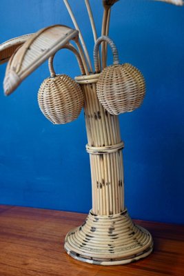 Vintage Rattan Palm Lamp, 1970s, Set of 2-AIU-1723369