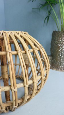 Vintage Rattan Pouf attributed to Dirk Van Sliedrecht, 1960s-DT-2026216