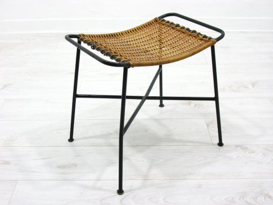 Vintage Rattan Stool, 1970s-WVA-1139072