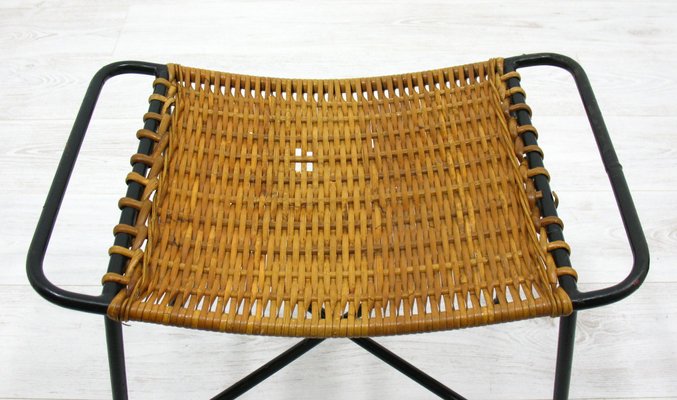 Vintage Rattan Stool, 1970s-WVA-1139072