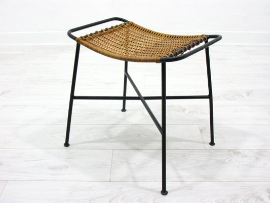 Vintage Rattan Stool, 1970s-WVA-1139072