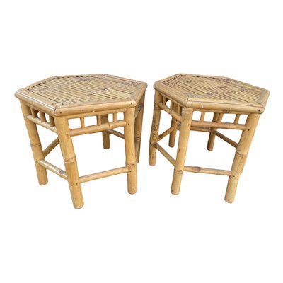 Vintage Rattan Table, 1960s, Set of 2-SDV-951432