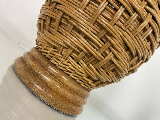 Vintage Rattan Table Lamp, 1970s, Italy-WZZ-972957