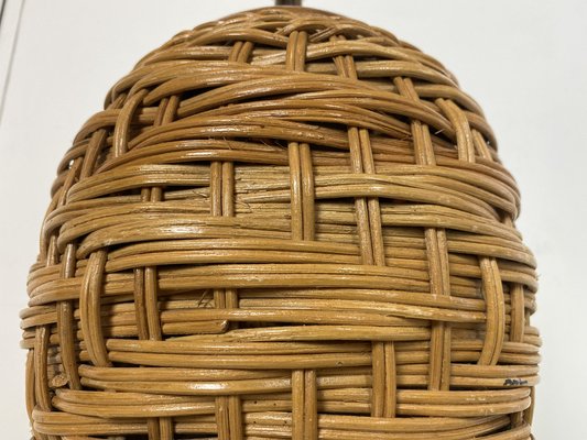 Vintage Rattan Table Lamp, 1970s, Italy-WZZ-972957