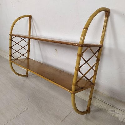 Vintage Rattan Wall Shelf, 1950s-EAD-1782040