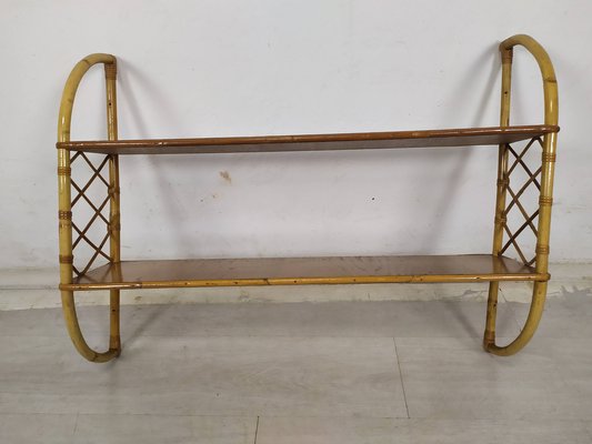 Vintage Rattan Wall Shelf, 1950s-EAD-1782040