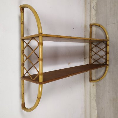 Vintage Rattan Wall Shelf, 1950s-EAD-1782040