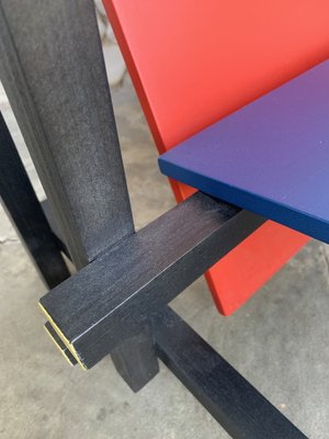 Vintage Red and Blue Armchair by Gerrit Thomas Rietveld, 1970s-ZM-1818396