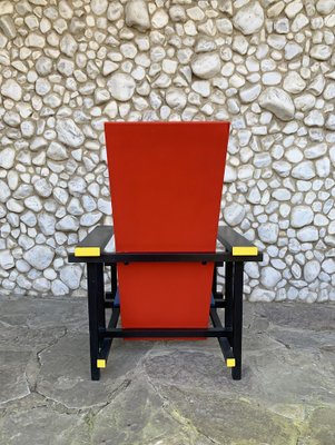 Vintage Red and Blue Armchair by Gerrit Thomas Rietveld, 1970s-ZM-1818396