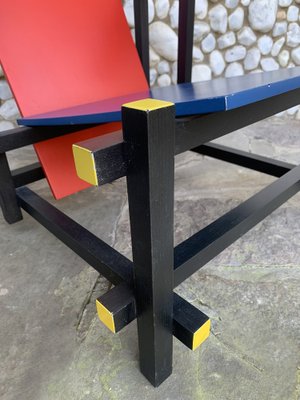 Vintage Red and Blue Armchair by Gerrit Thomas Rietveld, 1970s-ZM-1818396