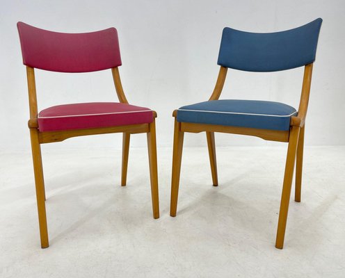 Vintage Red and blue Chairs, Germany, 1960s, Set of 2-TZ-1367284