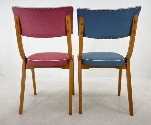 Vintage Red and blue Chairs, Germany, 1960s, Set of 2-TZ-1367284