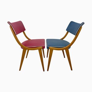 Vintage Red and blue Chairs, Germany, 1960s, Set of 2-TZ-1367284