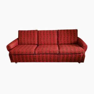 Vintage Red and Brown Fabric Sofa, 1970s-HOI-836812