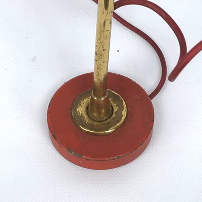 Vintage Red Brass Table Lamp from Stilnovo, 1950s-OT-974705