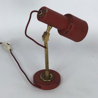 Vintage Red Brass Table Lamp from Stilnovo, 1950s-OT-974705