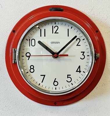 Vintage Red Citizen Maritime Wall Clock, 1990s-CGF-1703536