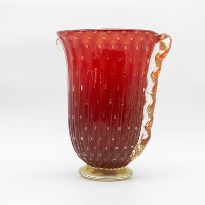 Vintage Red Glass Vase-SXX-1168113