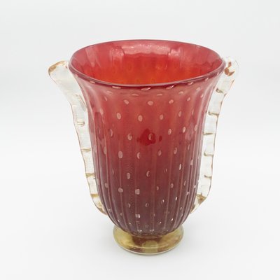 Vintage Red Glass Vase-SXX-1168113