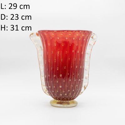 Vintage Red Glass Vase-SXX-1168113