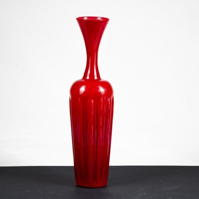 Vintage Red Glass Vase-RAQ-1823157