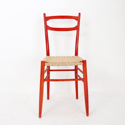 Vintage Red Lacquered Wooden Chair-NYF-2019008