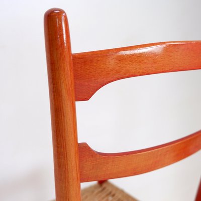 Vintage Red Lacquered Wooden Chair-NYF-2019008