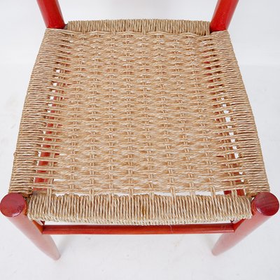 Vintage Red Lacquered Wooden Chair-NYF-2019008