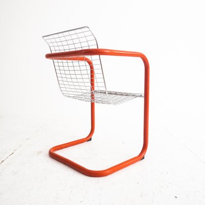 Vintage Red Metal & Clear Armchair, 1980s-UPW-1364812