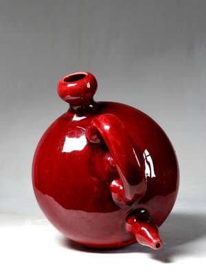 Vintage Red Monochrome Glazed Ceramic Gargoulette-GRD-2020159