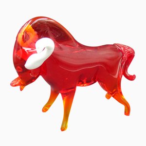 Vintage Red Murano Glass Ram-WK-1031363