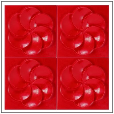 Vintage Red Plastic Rabatt Wall Panels from Ikea, 1990s-NYF-2019224