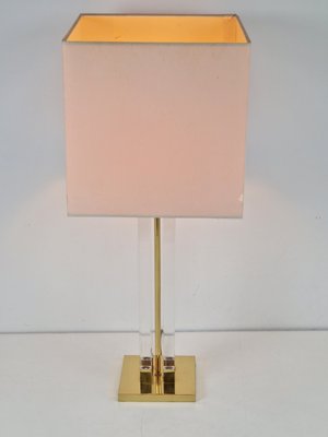 Vintage Regency Acrylic & Brass Table Lamp, Italy, 1970s-AXJ-2020485