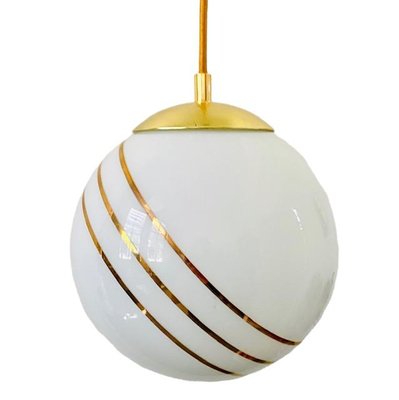 Vintage Regency Ball Lamp in Milk Glass Gold-BMU-1807639