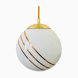 Vintage Regency Ball Lamp in Milk Glass Gold-BMU-1807639