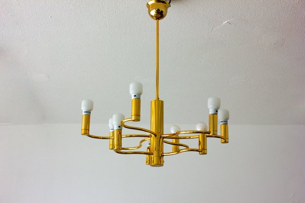 Vintage Regency Brass Chandelier, 1980s-LIO-1787618