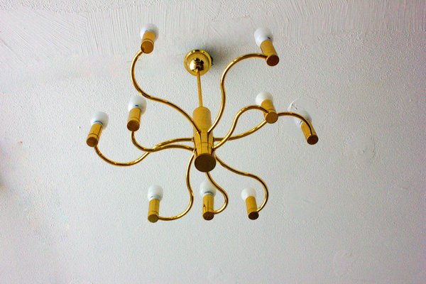 Vintage Regency Brass Chandelier, 1980s-LIO-1787618