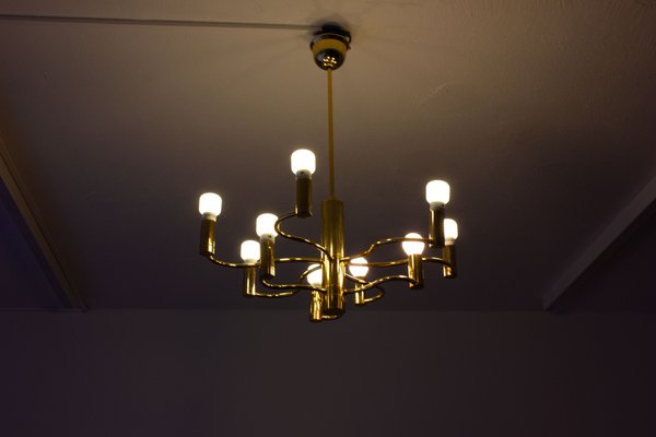 Vintage Regency Brass Chandelier, 1980s-LIO-1787618