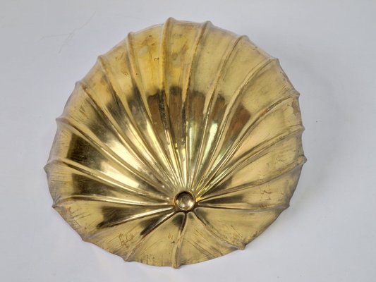 Vintage Regency Brass Shell Wall Lamp, Italy, 1980s-AXJ-1788998