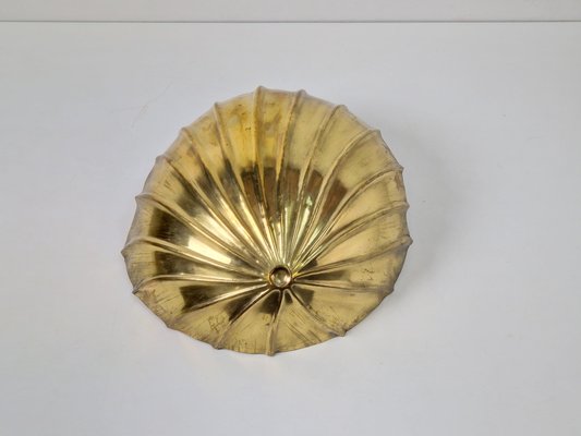 Vintage Regency Brass Shell Wall Lamp, Italy, 1980s-AXJ-1788998