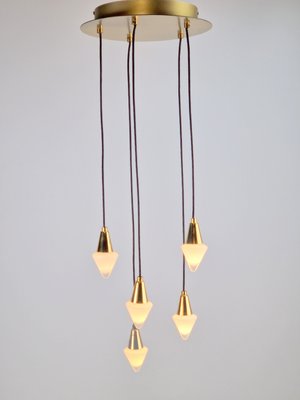 Vintage Regency Cascade Pendant Lamp in Glass & Brass by Herbert Schmidt Leuchten, 1970s-AXJ-2020536