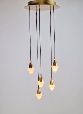 Vintage Regency Cascade Pendant Lamp in Glass & Brass by Herbert Schmidt Leuchten, 1970s-AXJ-2020536