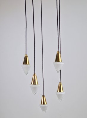 Vintage Regency Cascade Pendant Lamp in Glass & Brass by Herbert Schmidt Leuchten, 1970s-AXJ-2020536