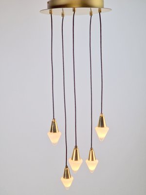 Vintage Regency Cascade Pendant Lamp in Glass & Brass by Herbert Schmidt Leuchten, 1970s-AXJ-2020536