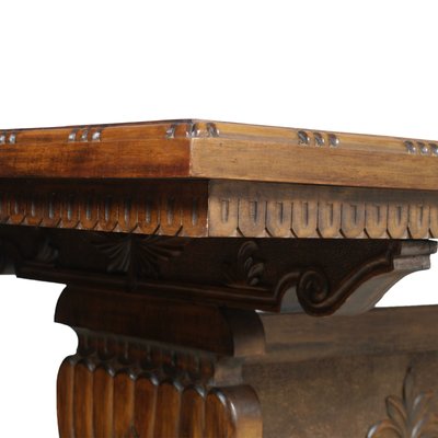 Vintage Renaissance Style Italian Carved Walnut Dining Table by Michele Bonciani-Cascina, 1940s-NJV-577243