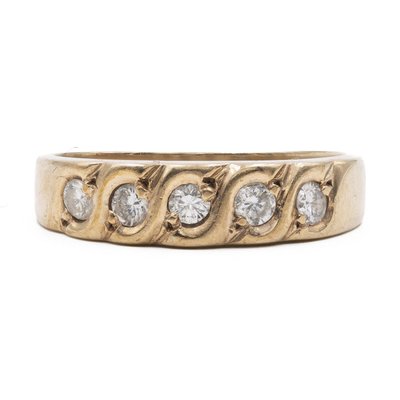 Vintage Riviera Ring in 9k Yellow Gold with Diamonds-PPA-2022341