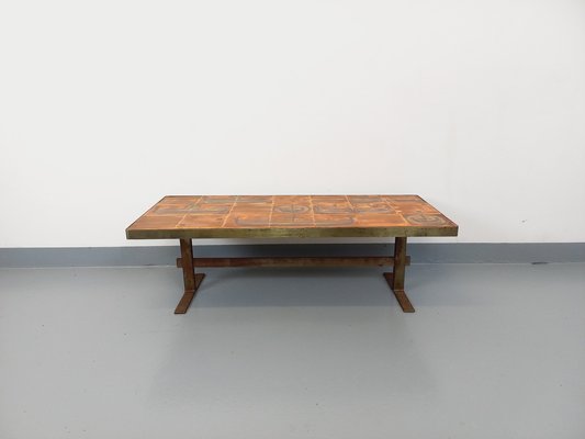 Vintage Roche-Bobois Coffee Table in Steel and Ceramic, 1970s-AHO-1755974