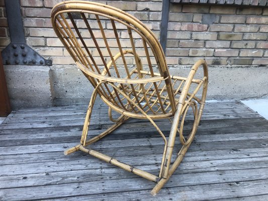 Vintage Rocking Chair in Bamboo, 1970s-EXJ-1399261